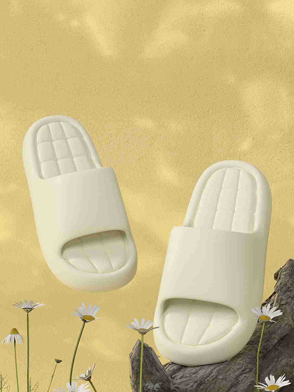 Open Toe Solid Color Platform Shoes Slippers