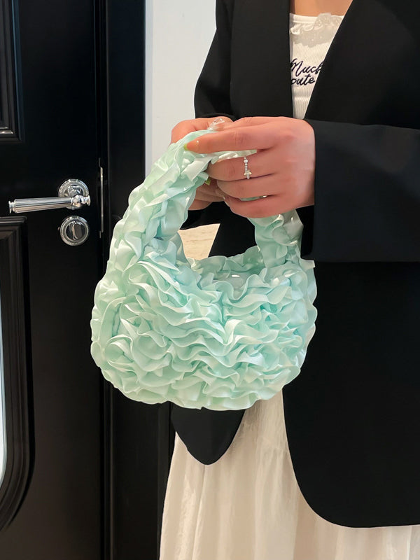 Ruffled Solid Color Mini Bags