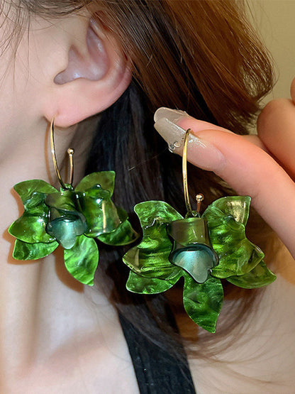 Flower Shape Solid Color Earrings Accessories