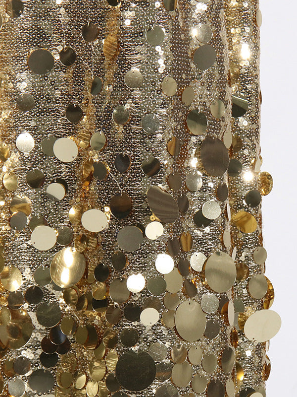 A-Line High Waisted Sequined Shiny Skirts Bottoms