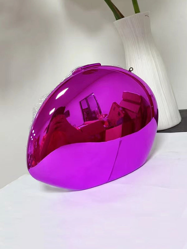 Chains Geometric Solid Color Crossbody Bags Satchels