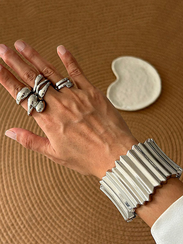 Geometric Solid Color Rings Accessories