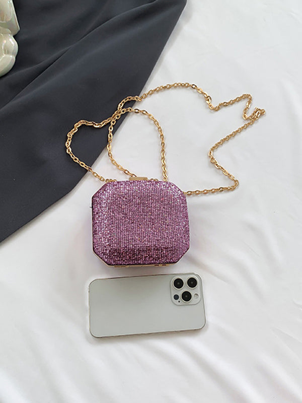 Chains Rhine Stones Crossbody Bags