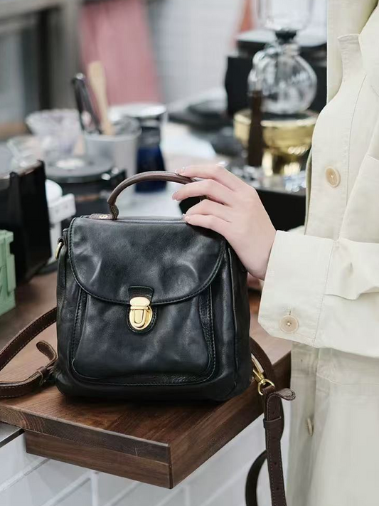 Genuine Leather Mini Envolope Backpack