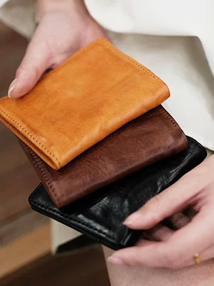 Genuine Leather Short Wallet