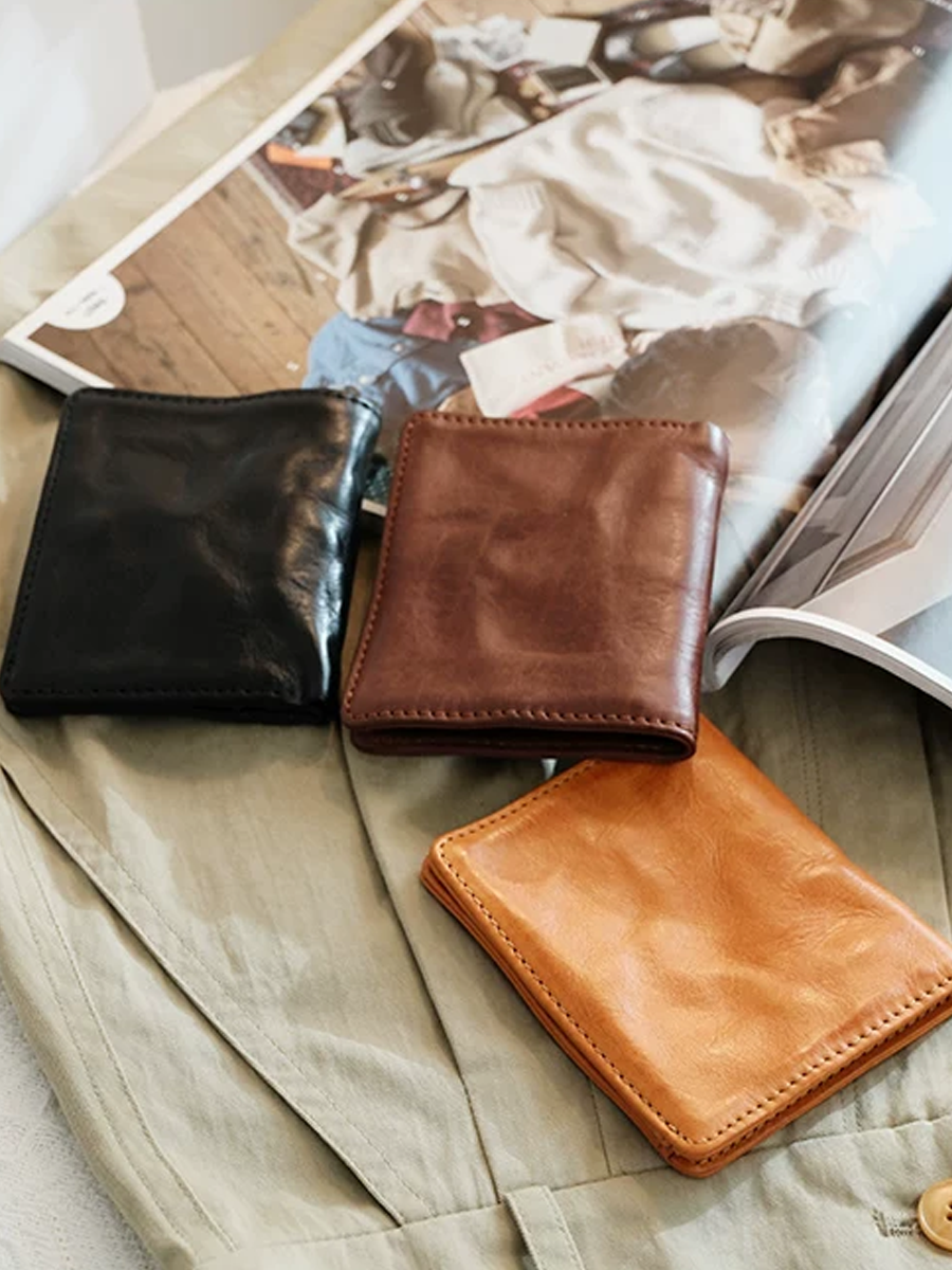 Genuine Leather Short Wallet