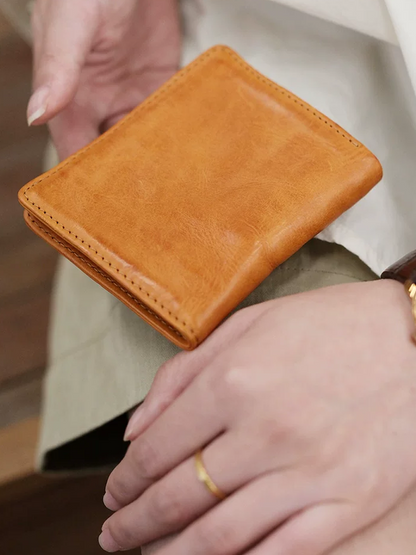 Genuine Leather Short Wallet