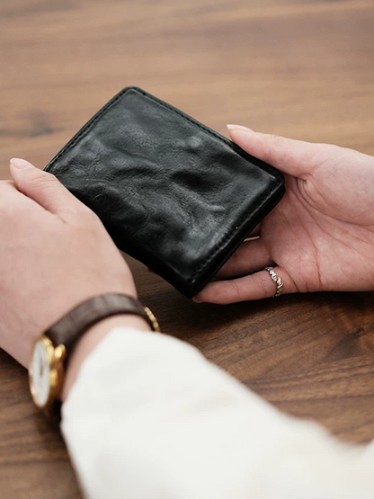 Genuine Leather Short Wallet