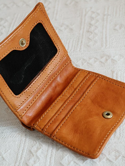 Genuine Leather Short Wallet