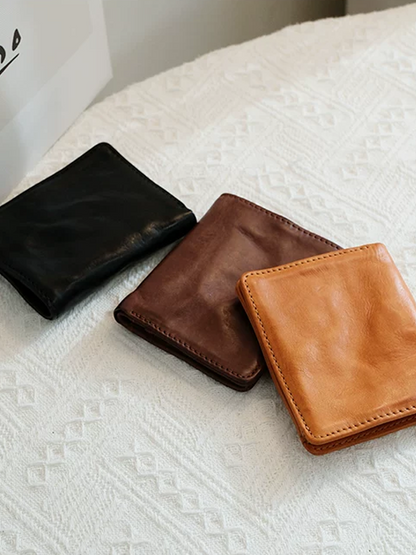 Genuine Leather Short Wallet