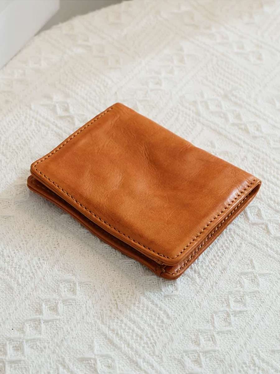 Genuine Leather Short Wallet