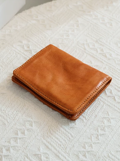 Genuine Leather Short Wallet