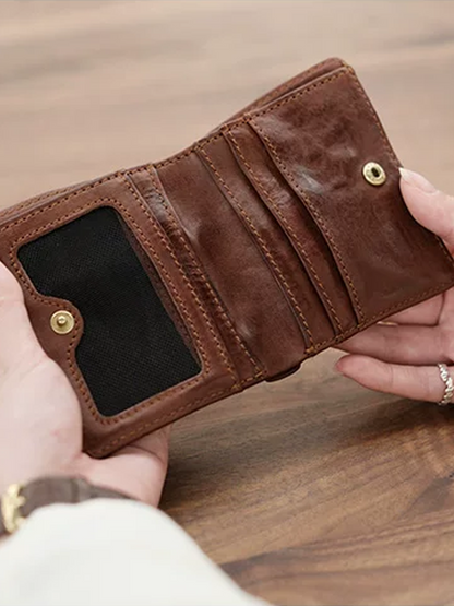 Genuine Leather Short Wallet