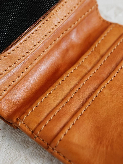 Genuine Leather Short Wallet