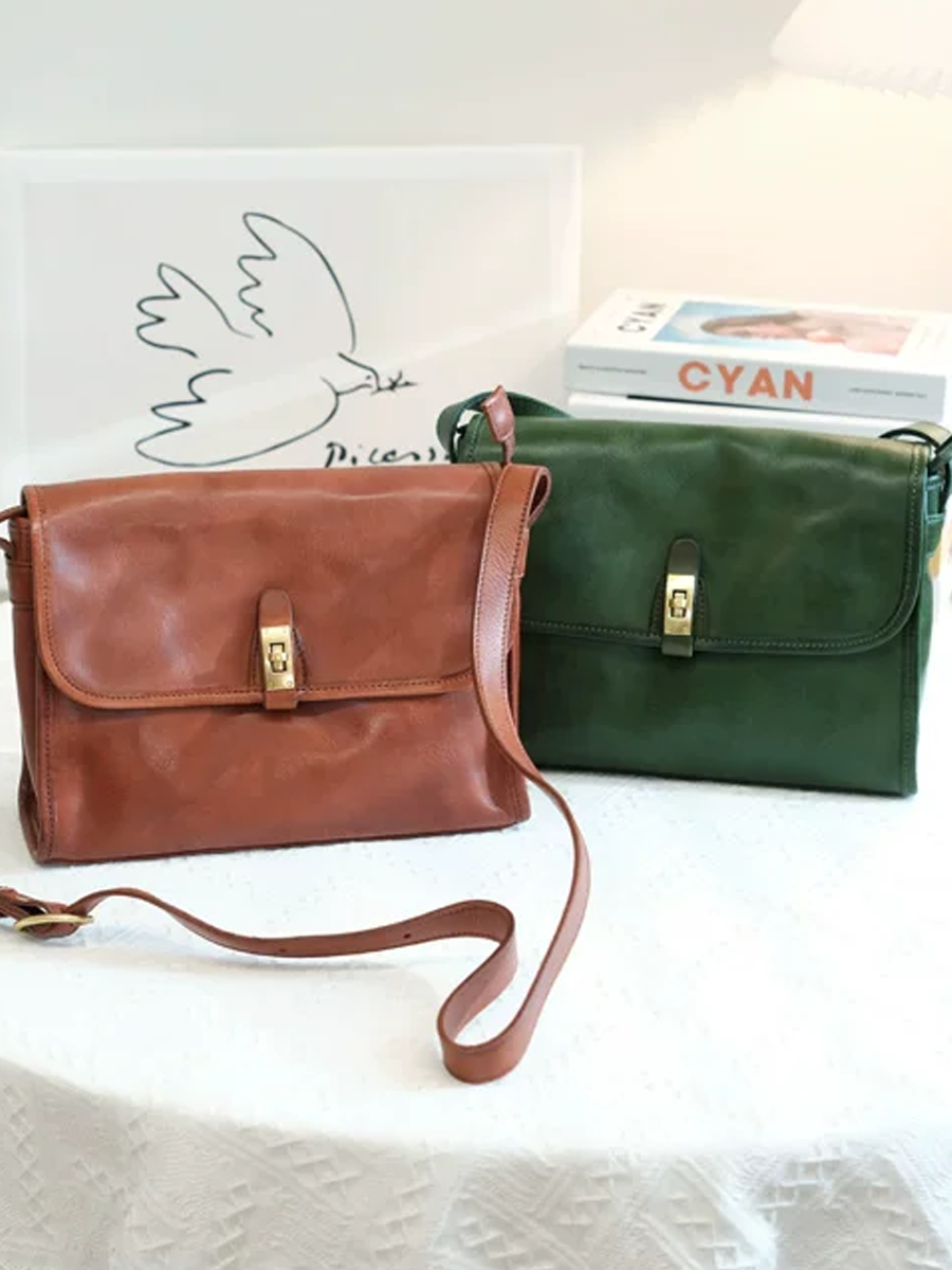 Vintage Soft Leather Messenger Bag