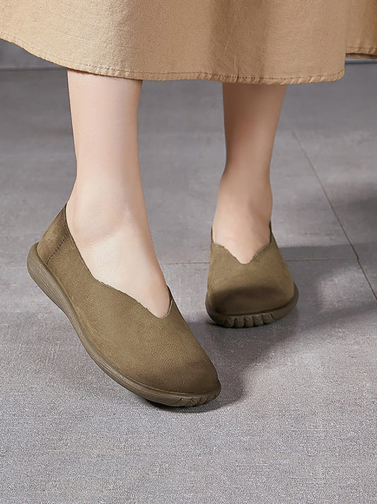 Women Summer Soft Genuine Leather Flat Shoes