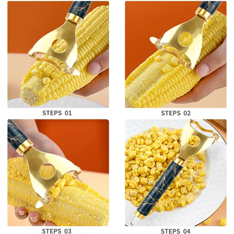 New 2/1 piece stainless steel corn planer, manual corn thresher, corn peeler, corn separator, kitchen accessories.