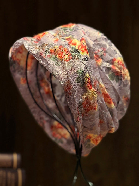 Women Artsy Flower Knitted Slouchy Beanie
