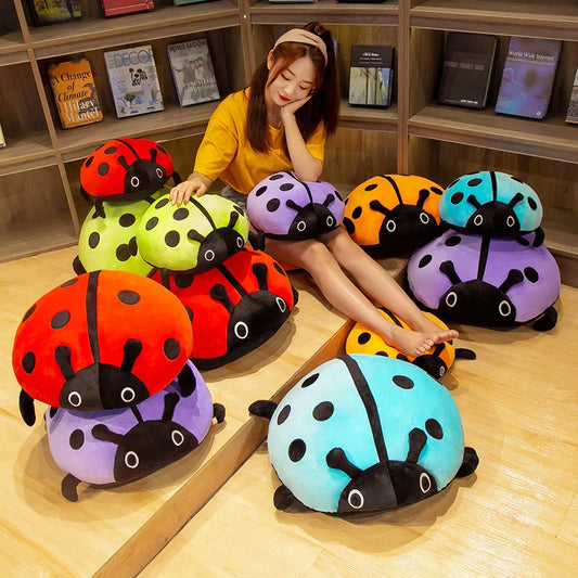 Huggable Kawaii 80/60/40cm Cute Plush Toy Soft Colorful Ladybug Ladybird Insect Doll Pillow Cushion Children Birthday Gift