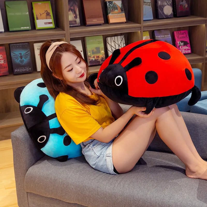 Huggable Kawaii 80/60/40cm Cute Plush Toy Soft Colorful Ladybug Ladybird Insect Doll Pillow Cushion Children Birthday Gift