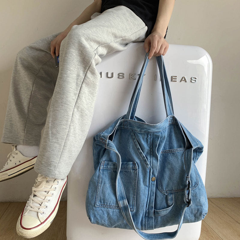 Large Capacity Denim Canvas Shoulder Bag