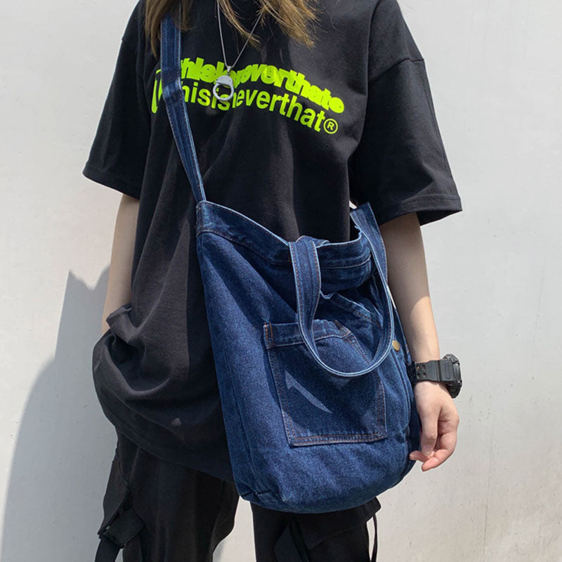Large Capacity Denim Canvas Shoulder Bag