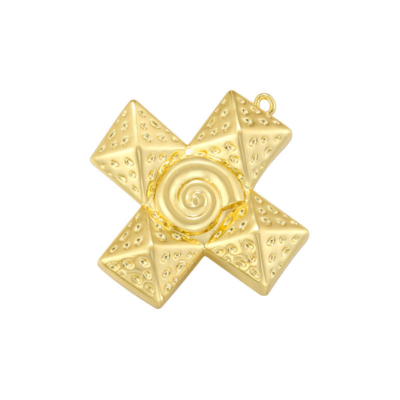 1 Piece Brass Zircon Cross Pendant