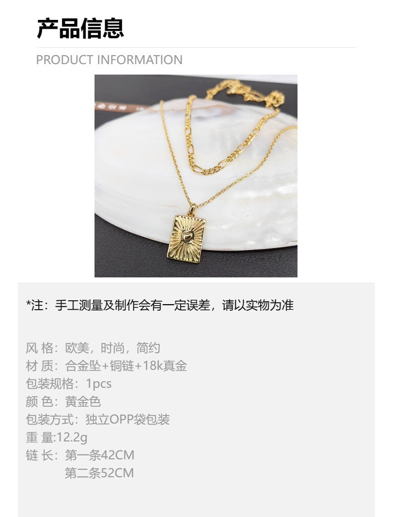 Layered Geometric Pendant Necklace