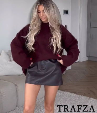Women's Sweater Long Sleeve Sweaters & Cardigans Streetwear Solid Color