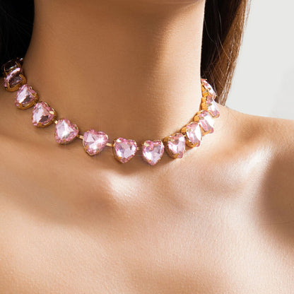 Glam Exaggerated Geometric Water Droplets Rhinestones Rhinestone Iron Tennis Chain Choker