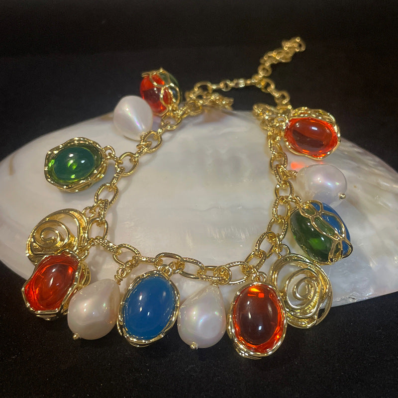 设计师新款糖果色项链多巴胺夏季海滩夏威夷风情吊坠青岛饰品批发