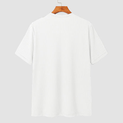 Men's Solid Color Simple Style Round Neck Short Sleeve Loose Men's T-shirt