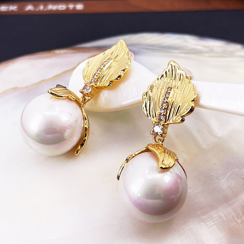 French Vintage Pearl Stud Earrings with S925 Posts