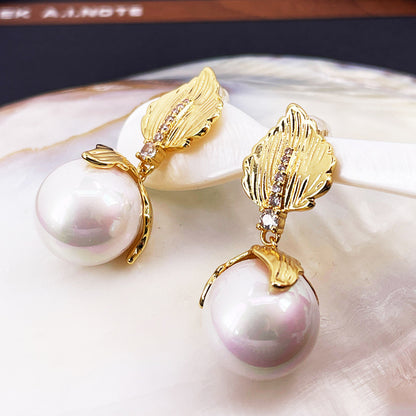 French Vintage Pearl Stud Earrings with S925 Posts