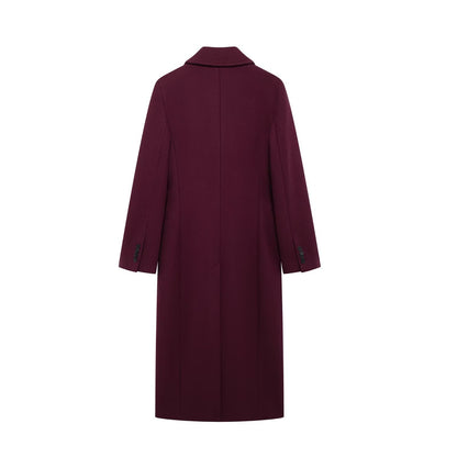 Women's Streetwear Solid Color Double Breasted Woolen Coat Woolen Coat