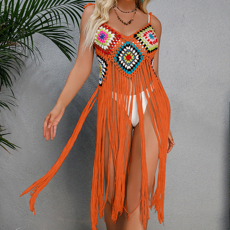 women's bohemian geometric cover ups