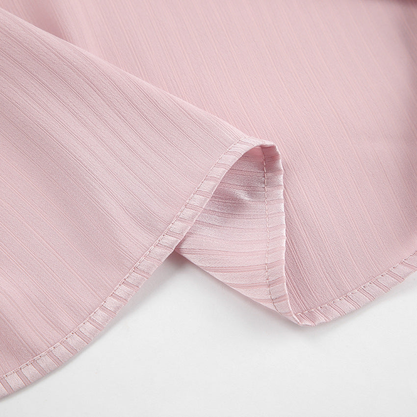 Women's Blouse Long Sleeve Blouses Hollow Out Elegant Stripe