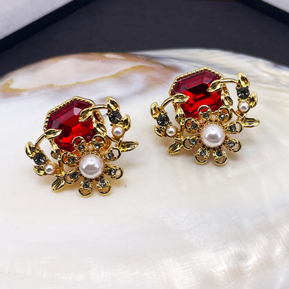 Vintage 18K Gold Plated Stud Earrings