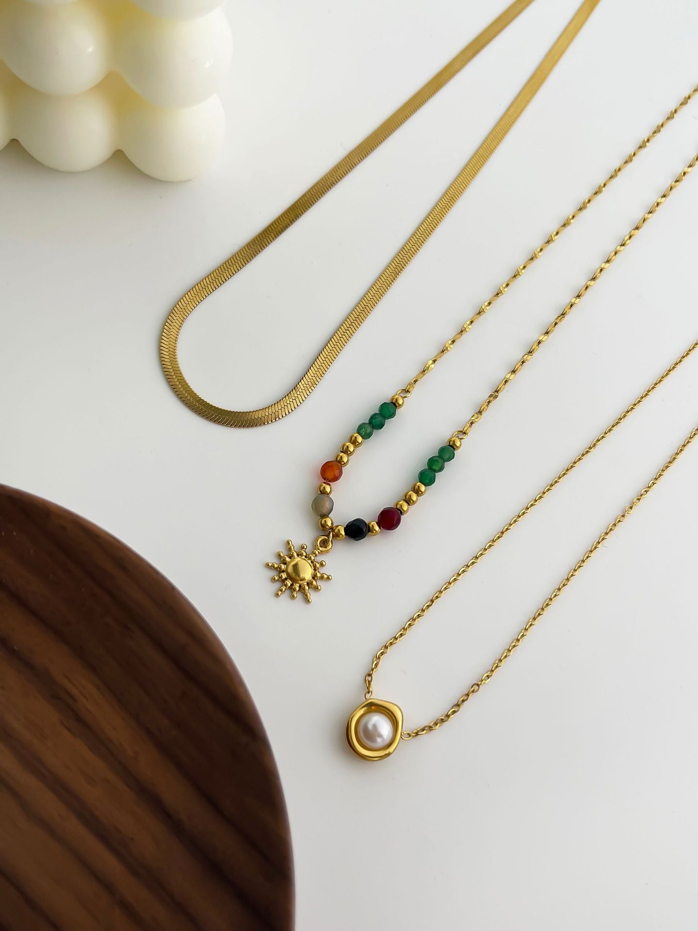 Jewelry Vintage Style Classic Style Geometric 316L Stainless Steel  18K Gold Plated Necklace