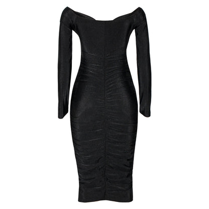 women's pencil skirt fashion boat neck patchwork sleeveless solid color midi dress daily