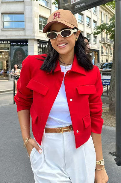 Women's Coat Long Sleeve Blazers Elegant Solid Color