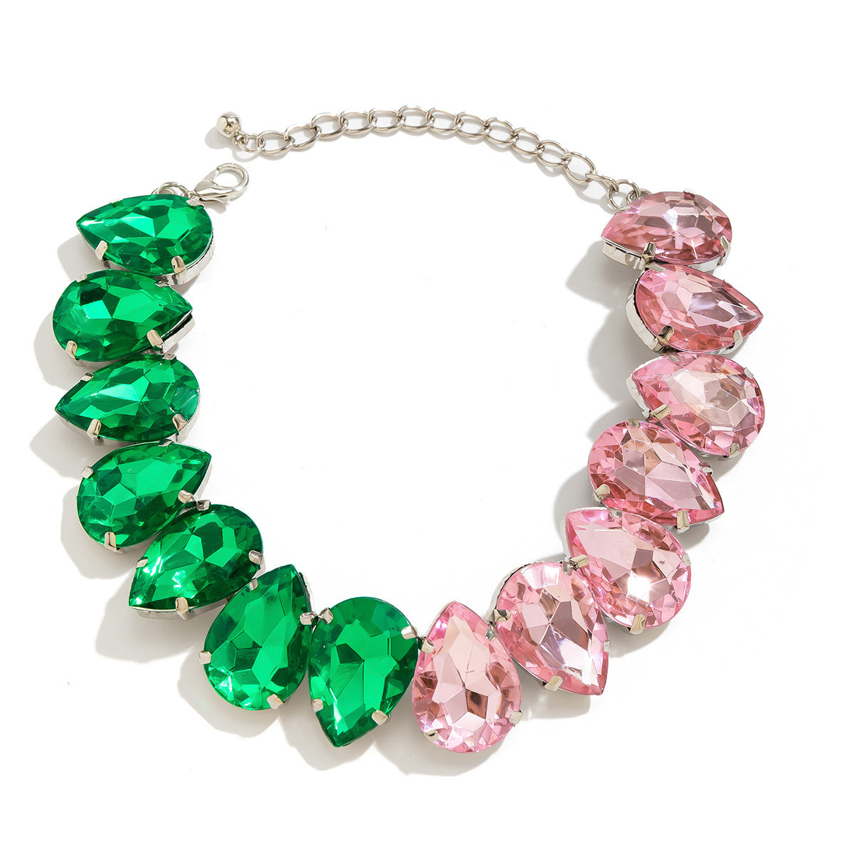 Glam Exaggerated Geometric Water Droplets Rhinestones Rhinestone Iron Tennis Chain Choker
