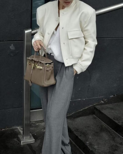 Women's Streetwear Solid Color Single Breasted Coat Casual Jacket
