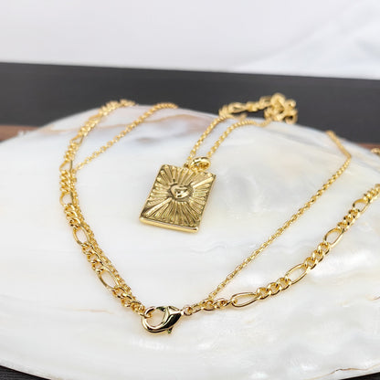 Layered Geometric Pendant Necklace