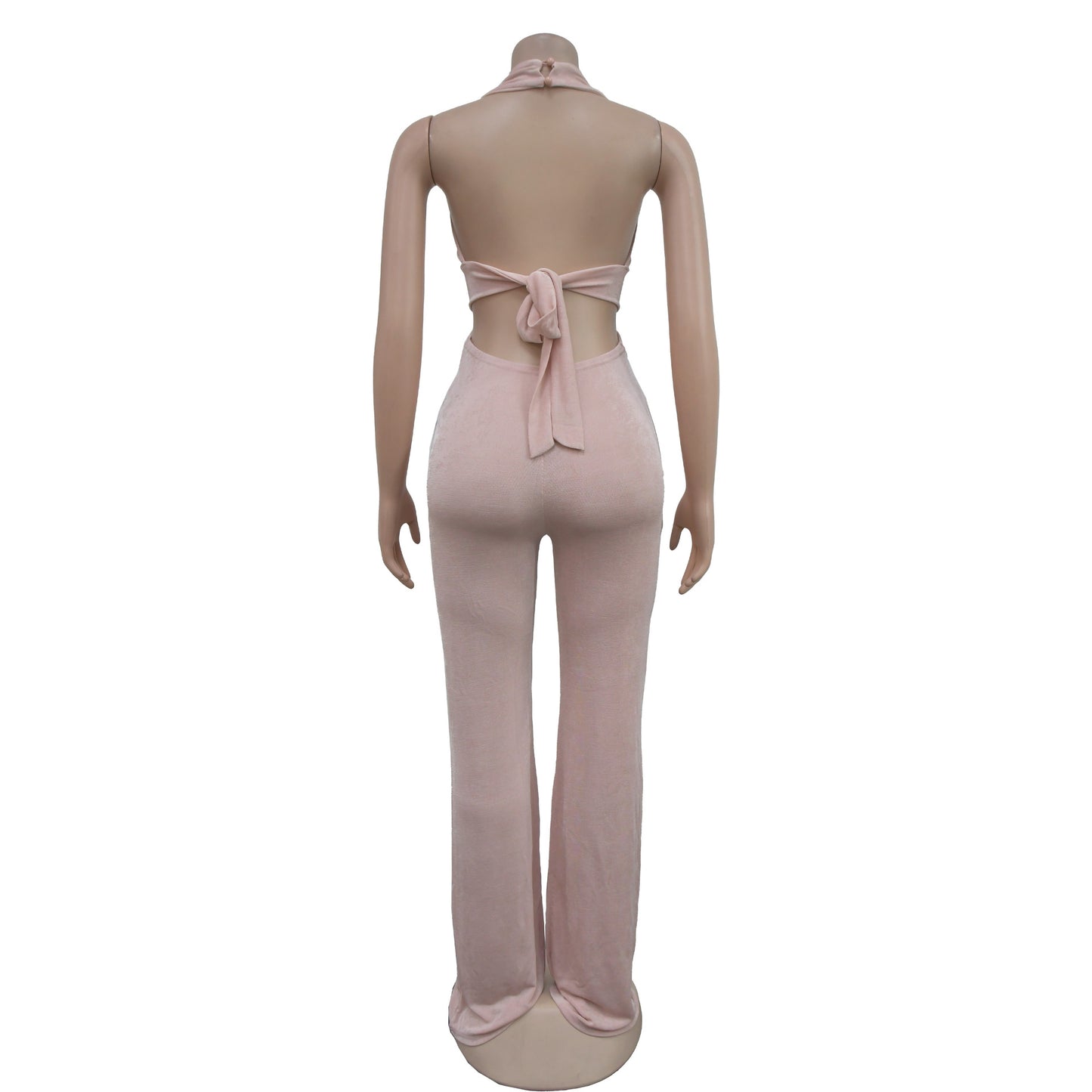 Women's Holiday Banquet Sexy Solid Color Full Length Jumpsuits