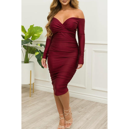 women's pencil skirt fashion boat neck patchwork sleeveless solid color midi dress daily