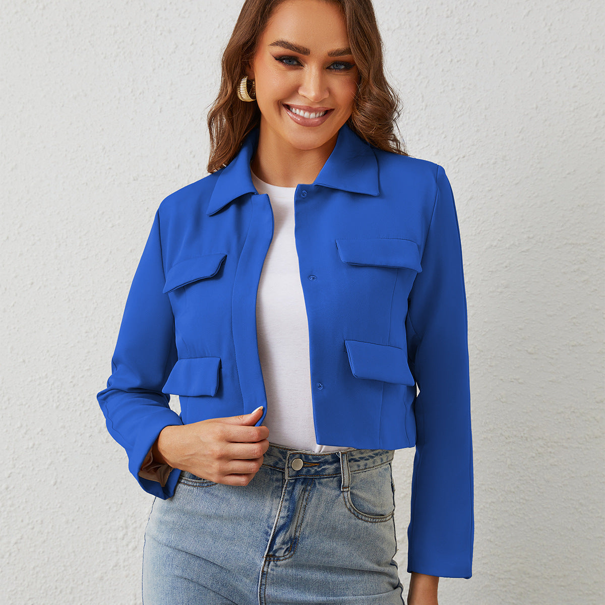 Women's Coat Long Sleeve Blazers Elegant Solid Color