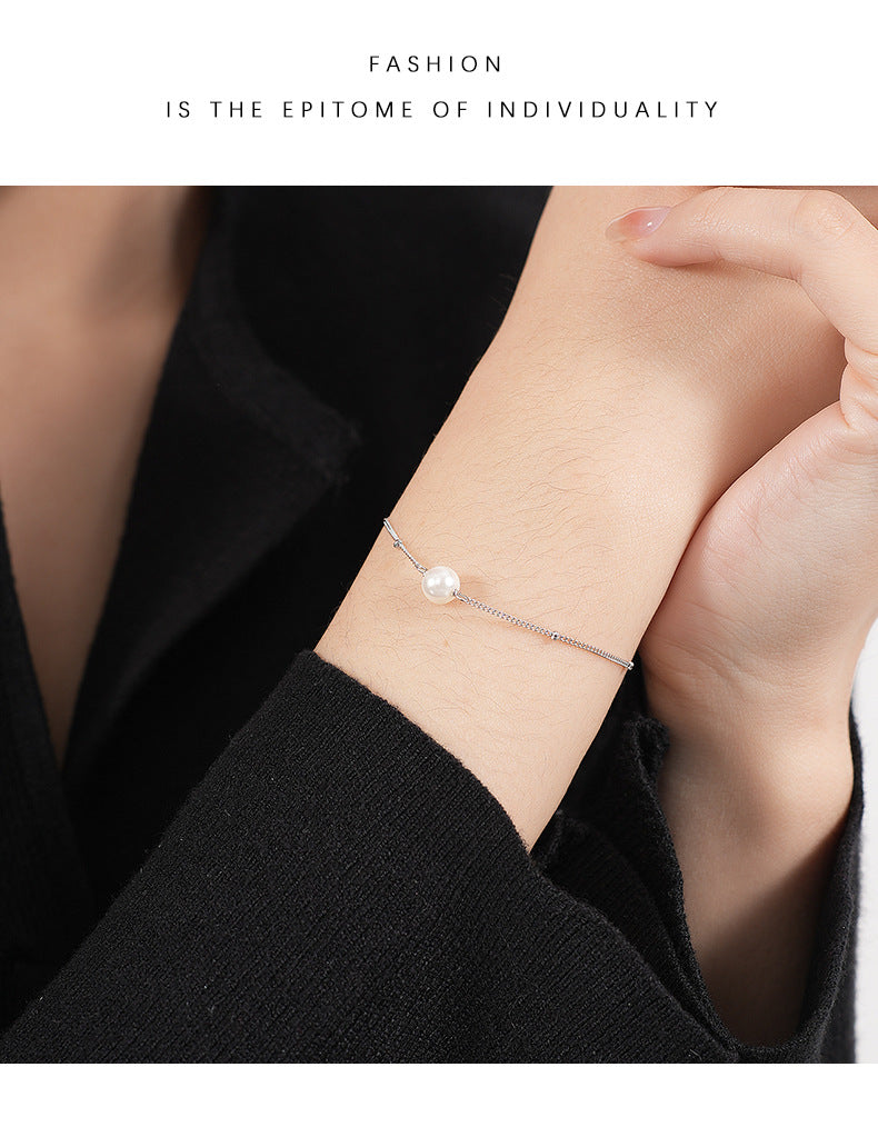 925 Sterling Silver Cuban Link Chain Curb Chain Bracelets Elegant Simple Style