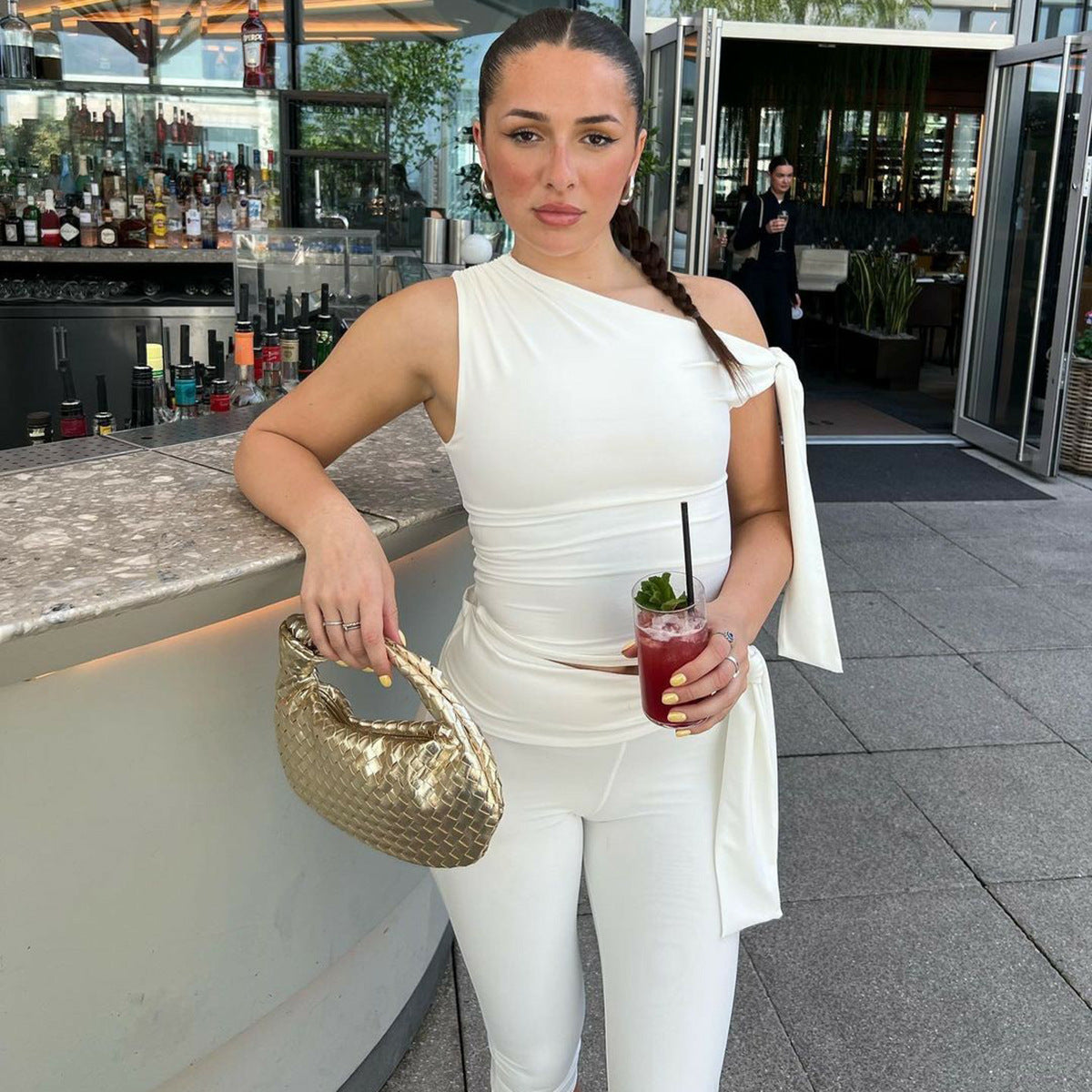 Banquet Daily Women's Casual Elegant Solid Color Spandex Polyester Pants Sets Shorts Sets