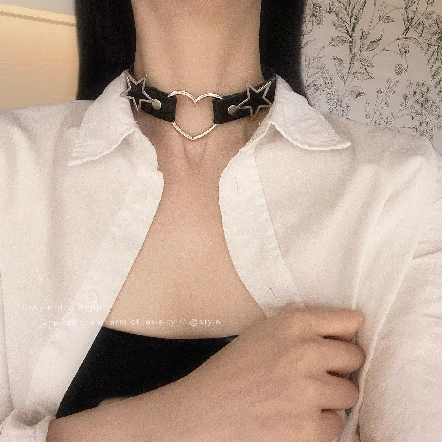 Simple Style Star Heart Shape Pu Leather  Choker